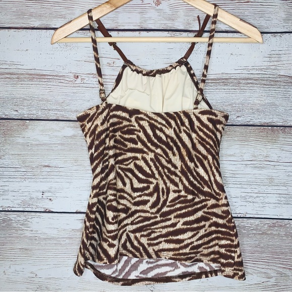 Michael Kors Animal Print Leopard Padded Swim Tankini Top Small - Picture 3 of 4